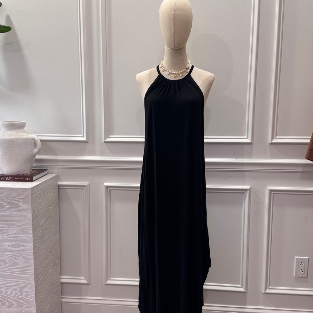 Elegant Black Halter Dress